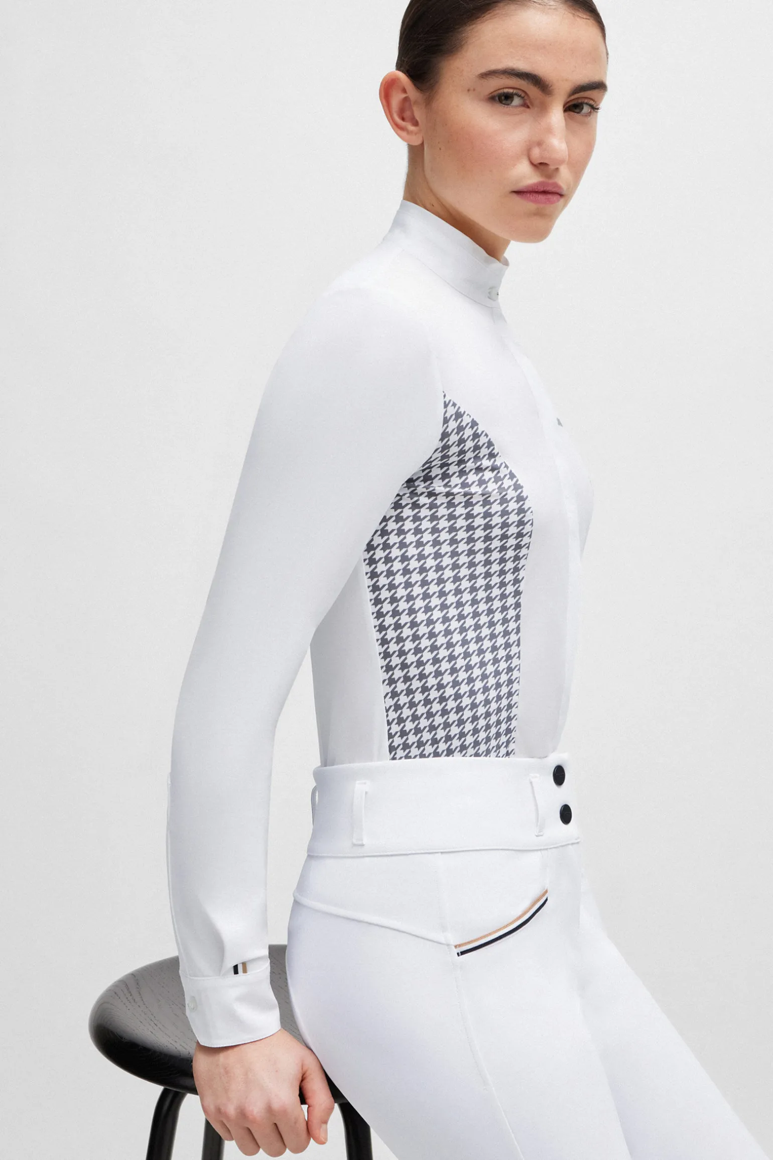 Boss Emma showbluse Houndstooth