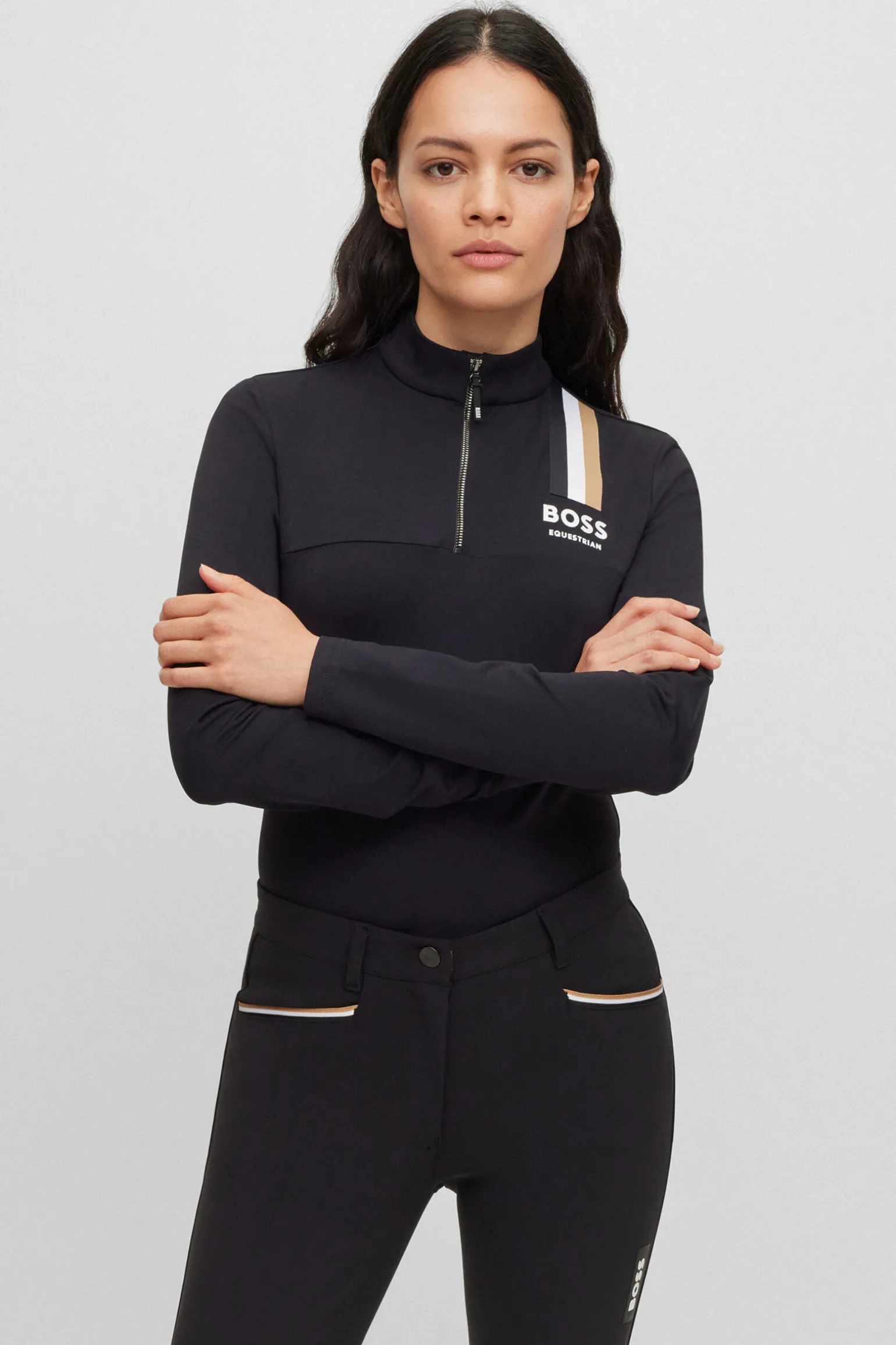 Boss Lia Signature Stripe treningsskjorte for kvinner