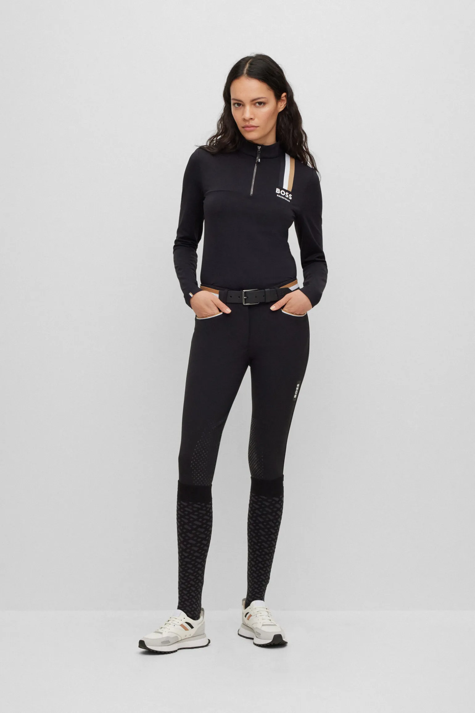 Boss Lia Signature Stripe treningsskjorte for kvinner