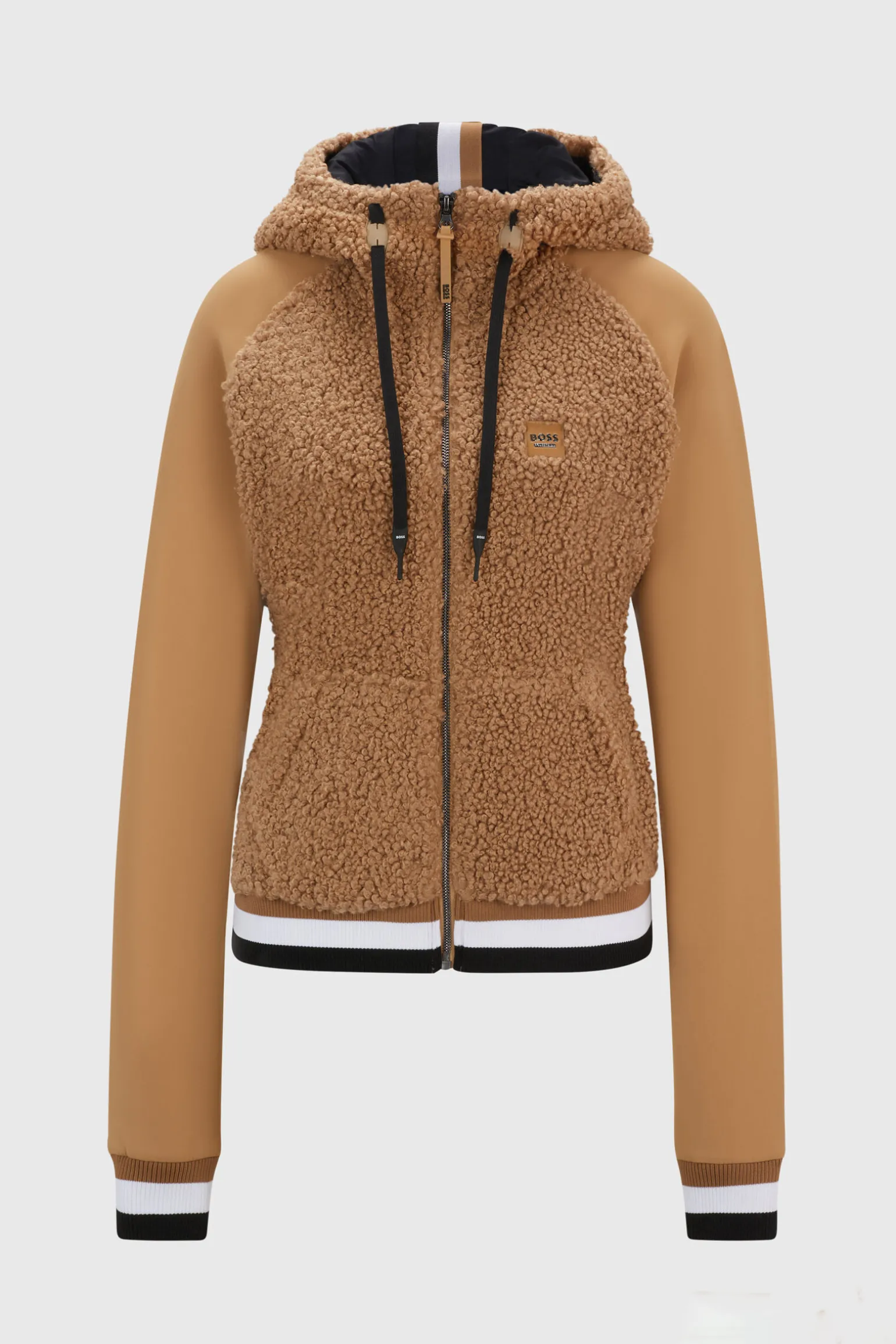 Boss Riva Teddy Hybrid Zip hettegenser
