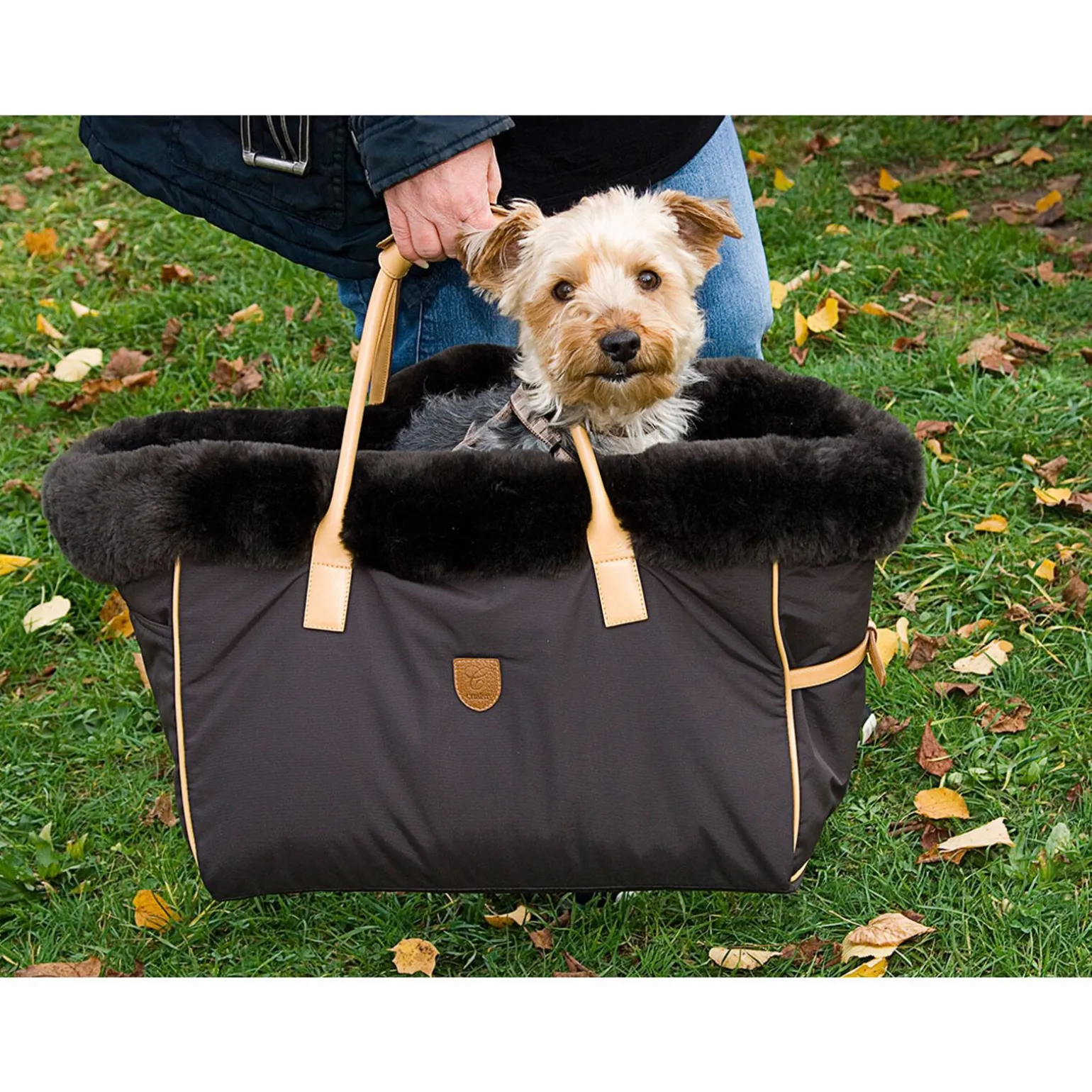 Christ Bailey hundebag med saueskinn