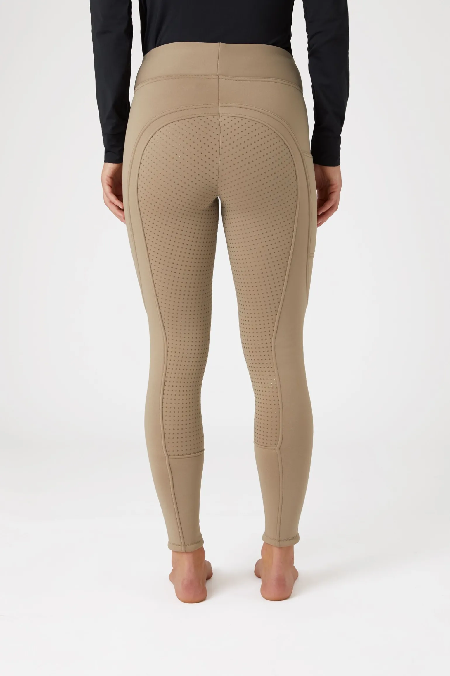Horze Active helforsterkede ridetights til vinteren med fullgrip og telefonlomme