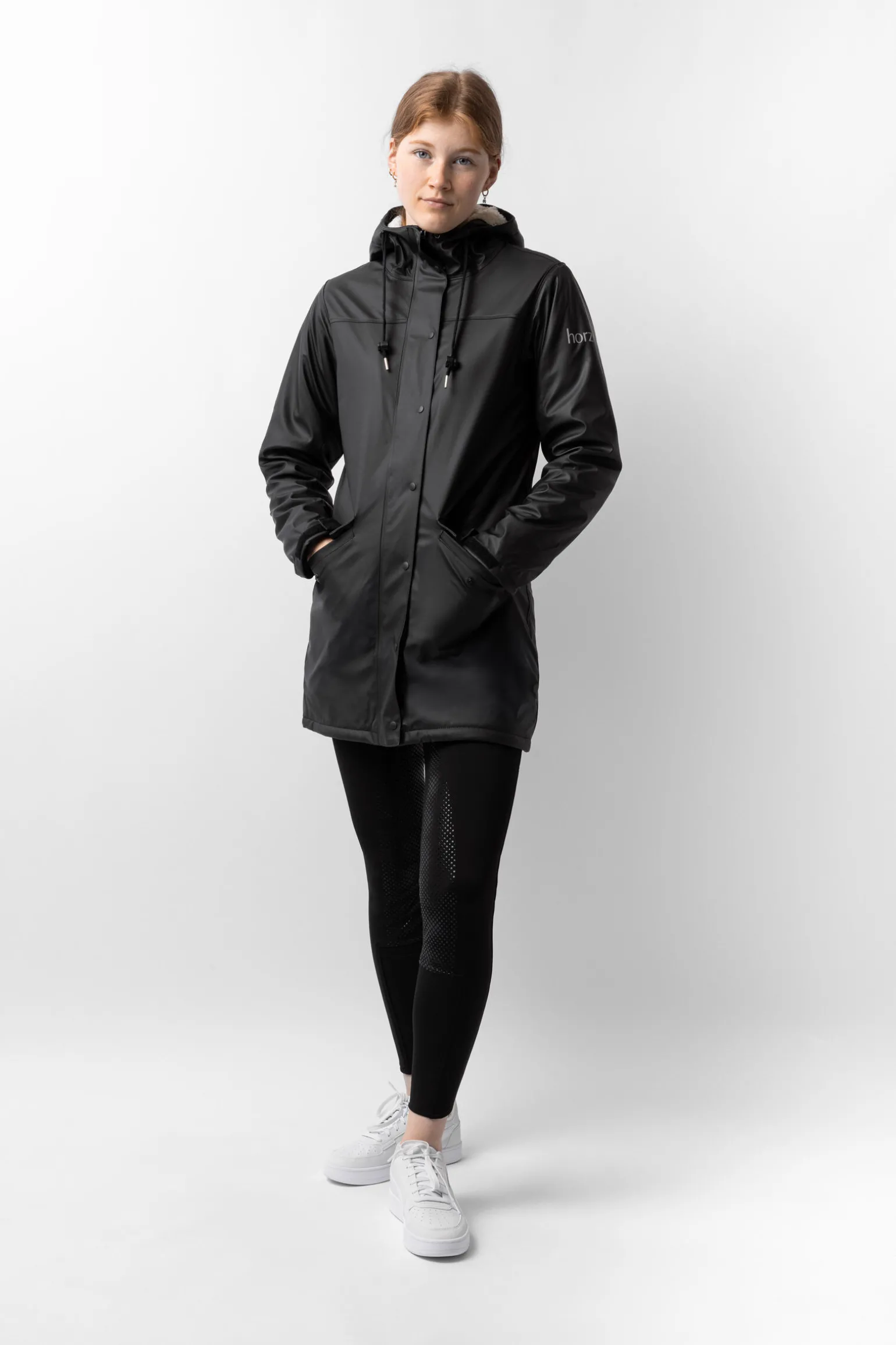 Horze Billie PU regnjakke med fleece, dame