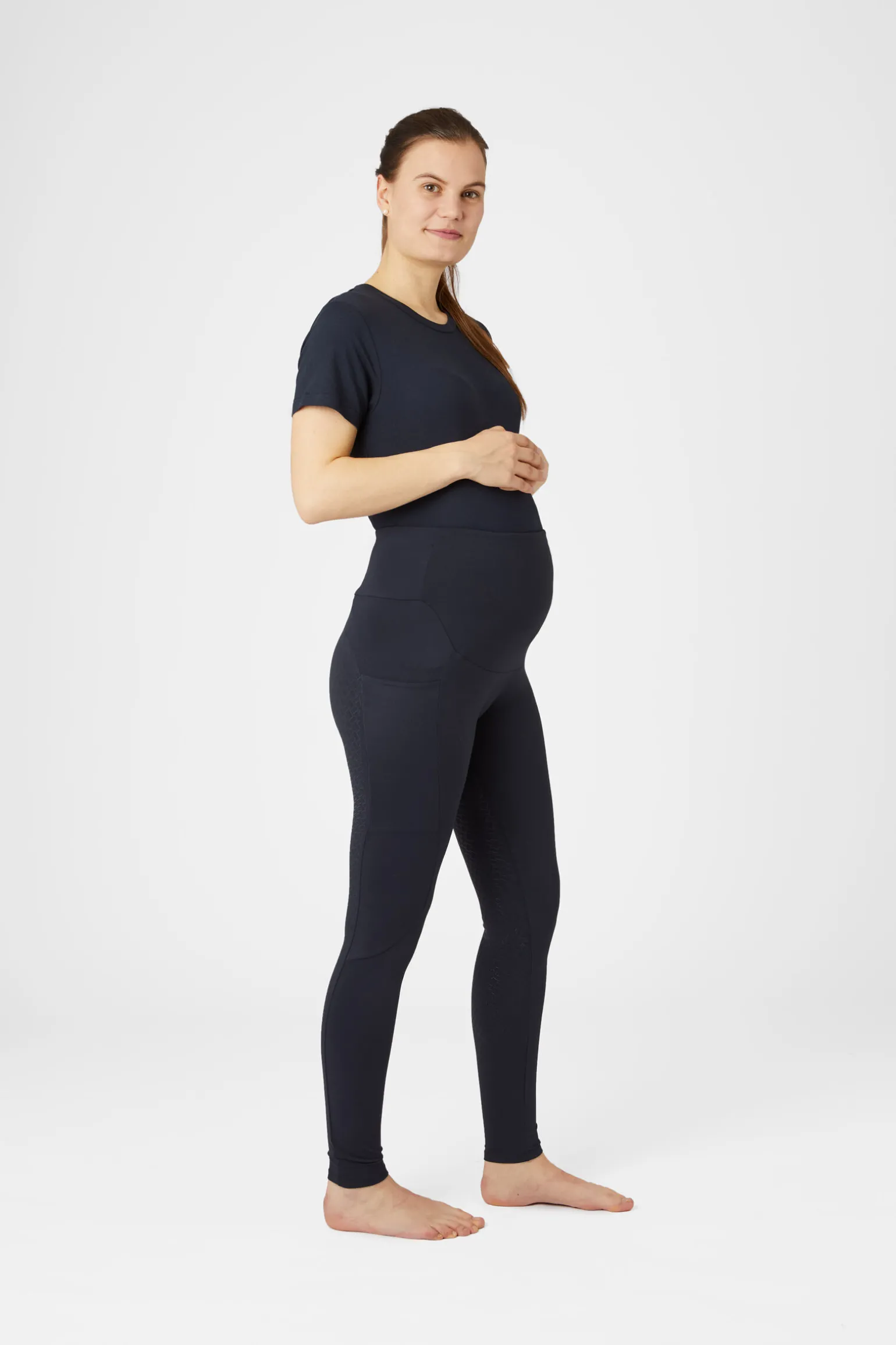 Horze Ginny helforsterkede ridetights med silikon og mobillomme, mammaklær