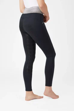 Horze helforsterket ridetights med silikon og glitterlinning, dame