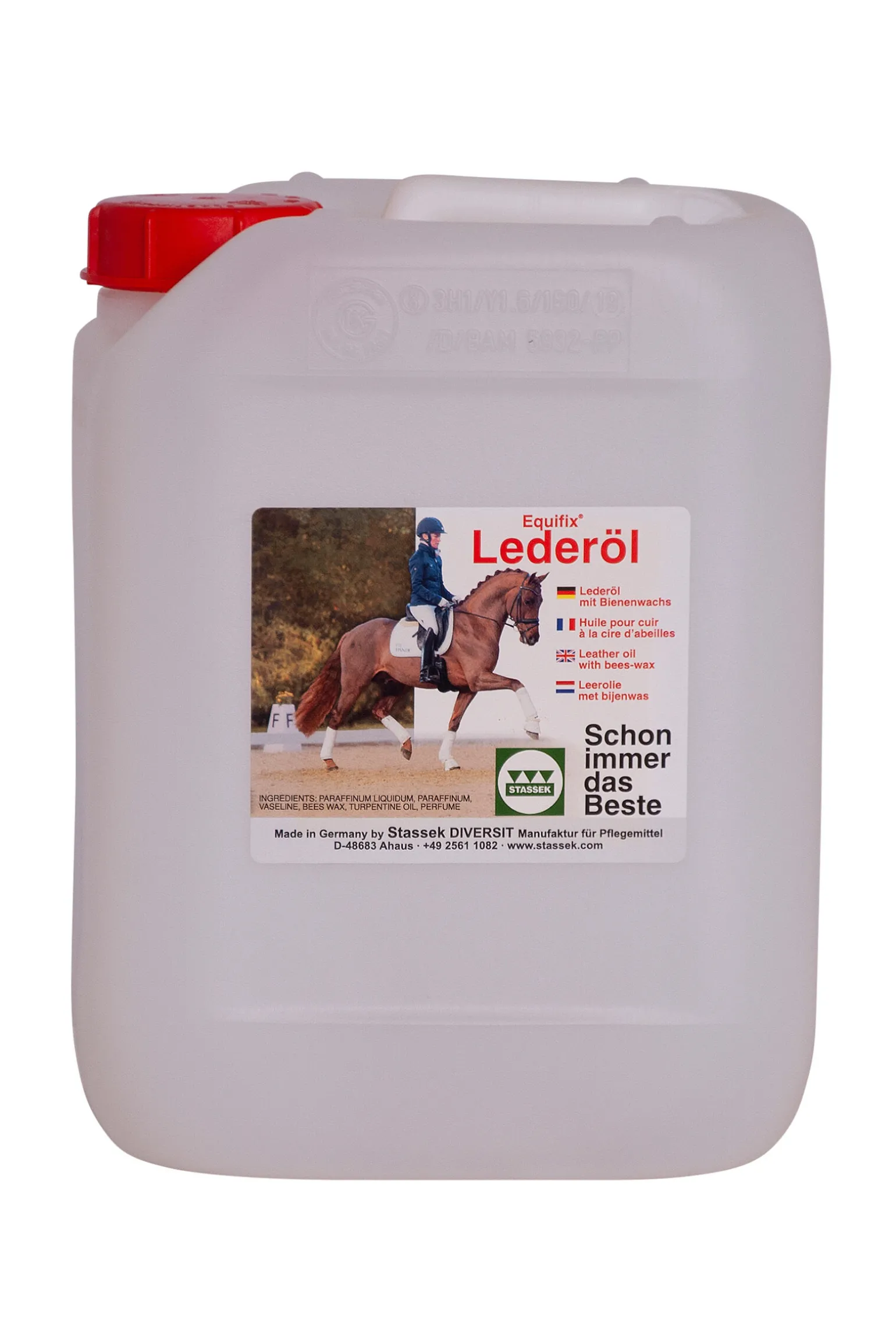 Stassek Equifix Lærolje med Bivoks, 5 liters