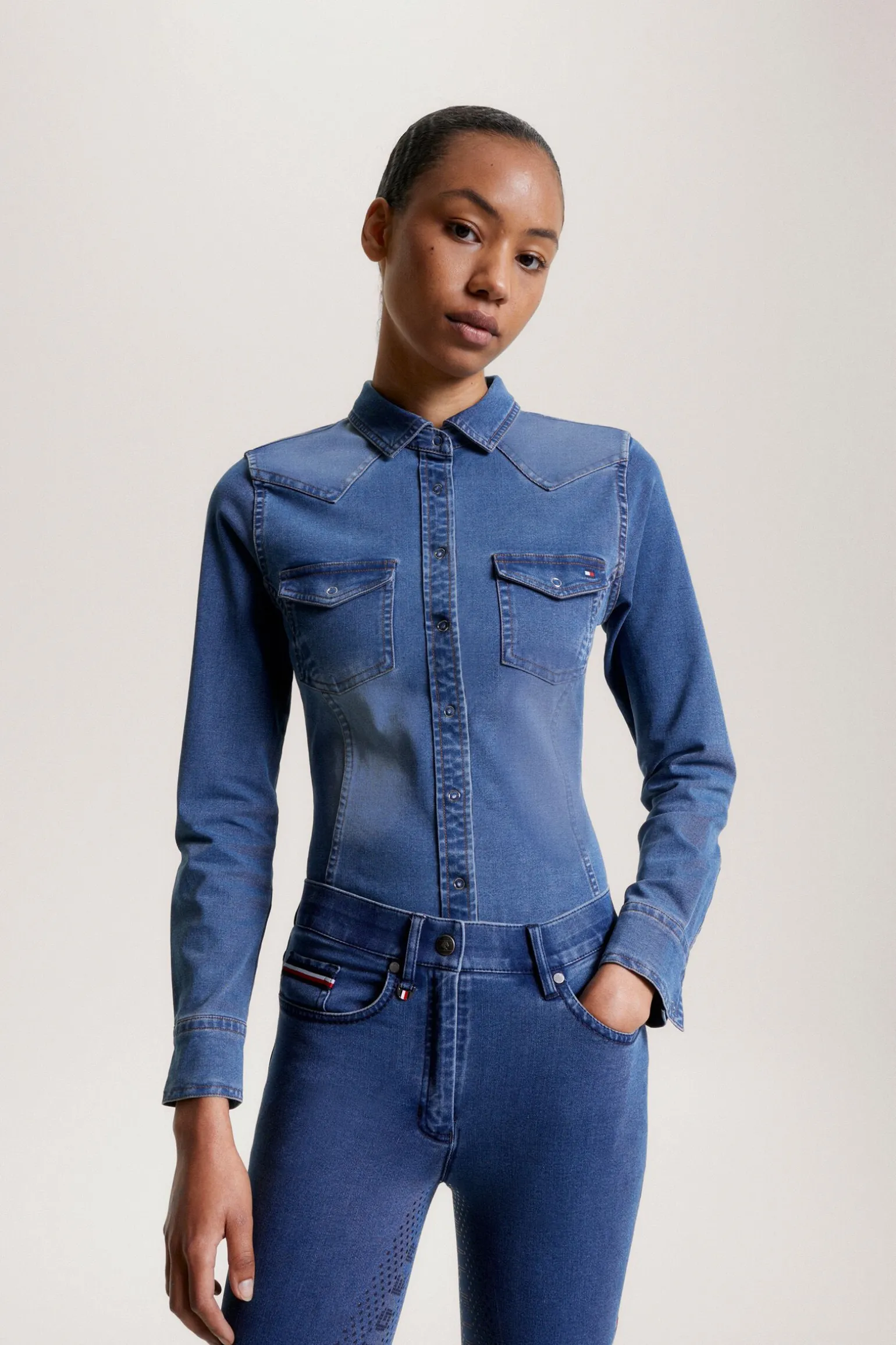 Tommy Hilfiger Equestrian Woodside Stretch Denim skjorte